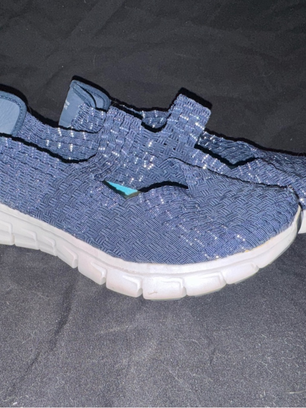 Skechers Navy Blue Slip-On Woven Mary Jane Sneakers